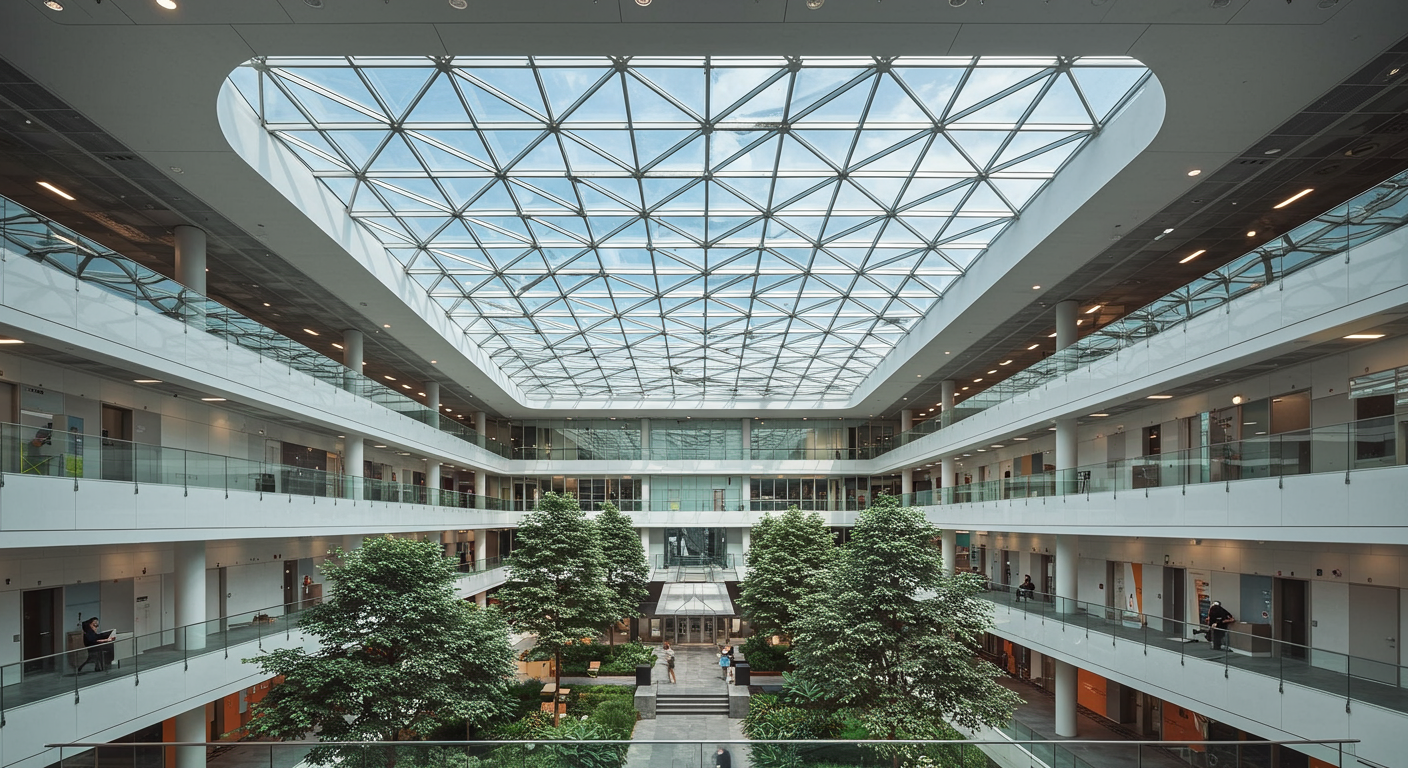 Skylight/lightwell ile gün ışığı alan ofis